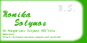 monika solymos business card
